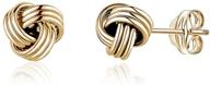 5mm love knot stud earrings in 14k yellow gold - ideal for women, girls, and teens logo