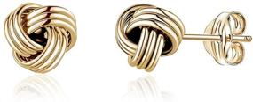 img 4 attached to 5mm Love Knot Stud Earrings in 14k Yellow Gold - Ideal for Women, Girls, and Teens