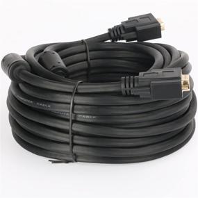 img 1 attached to 🔌 Long 40 Feet Postta VGA to VGA Cable: HD15 Male to Male Monitor Cable with Ferrites