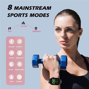 img 2 attached to 🕒 New 2021 Smartwatch - Fitness Tracker with Heart Rate Monitor, Blood Oxygen Tracking, Sleep Quality Monitoring | Waterproof IP68 | Compatible with Android, iPhone & iOS