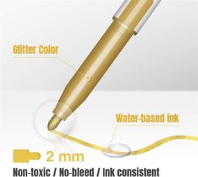 img 1 attached to 🎨 Vibrant & Durable Metallic Markers: Versatile Medium Tip Paint Pens for Black Paper, Art Painting, Scrapbooking, Wine Glasses, Fabric, Wood Craft - Set of 12 Colors!