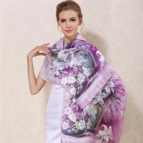 img 1 attached to 🦋 Mulberry Charmeuse Butterfly Ladies' Accessories: Women's Scarves, Wraps, and More