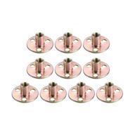 🔩 set of 10pcs m8x37x2.5mm brad hole tee nut carbon steel t-nuts for furniture hardware with flange insert and female thread logo