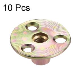 img 1 attached to 🔩 Set of 10pcs M8x37x2.5mm Brad Hole Tee Nut Carbon Steel T-Nuts for Furniture Hardware with Flange Insert and Female Thread