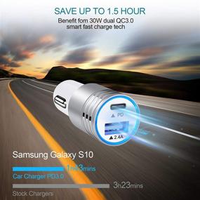 img 2 attached to ⚡️ Fast Charging USB C Car Charger for Samsung Galaxy S21 Ultra/S21+/S20 FE/Note 21 Plus/20/10, S10e, S9, A01, A71, A72, A52, A32, LG V60, K51, V50, V40, V30, OnePlus 9 Pro, 8, 8T, 7 - 18W Phone Automobile Adapter