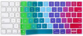 img 4 attached to 🌈 EooCoo Силиконовая защита клавиатуры для клавиатуры - совместимо с iMac Magic Keyboard MLA22LL/A A1644 (Радужный)