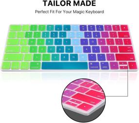 img 1 attached to 🌈 EooCoo Силиконовая защита клавиатуры для клавиатуры - совместимо с iMac Magic Keyboard MLA22LL/A A1644 (Радужный)