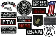 🏍️ ftw live to ride #1 american us flag skull pow mia harley club, small motorcycle patch set (15 pieces) - nixon thread co. logo