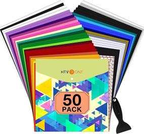img 4 attached to 🎨 HTVRONT Permanent Vinyl for Cricut - 45 Vinyl Sheets 12" x 12" & 5 Transfer Tape Sheets Set - Craft Projects, Signs, Scrapbooking (Multi Color 50pack)