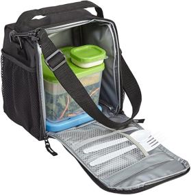 img 1 attached to Rubbermaid LunchBlox Lunch Bag: Stylish and Spacious Medium Black Etch Design