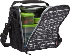 img 4 attached to Rubbermaid LunchBlox Lunch Bag: Stylish and Spacious Medium Black Etch Design