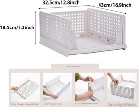 img 2 attached to 🗄️ Ygapuzi 3-Pack Stackable Clothes Storage Basket Organizer with Sliding Cabinet Drawer Shelf DIY Divider Separator - Desktop Container for Wardrobe, Cupboard, Kitchen, Bathroom, Office (White)