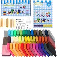 🎨 50-color oven-bake polymer clay with 32 model creation book, durable tools, and accessories set - big boxes, perfect gift idea logo