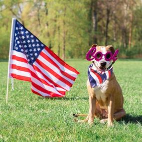 img 2 attached to Patriotic American Flag Dog Bandanas - Triangle Scarf for Dogs, Perfect for 4th of July Celebrations - Small, Medium, and Large Pet Sizes