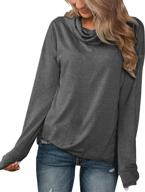 👚 minthunter women's long sleeve cowl neck tunic sweater shirt - casual pullovers & tops logo