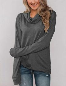 img 1 attached to 👚 Minthunter Women's Long Sleeve Cowl Neck Tunic Sweater Shirt - Casual Pullovers & Tops