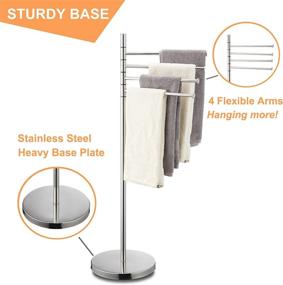 img 2 attached to DECLUTTR - Modern Stainless Steel Freestanding Towel Rack with Swivel Arms and Round Base, 4-Arm Hand Towel Holder Stand