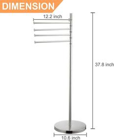 img 1 attached to DECLUTTR - Modern Stainless Steel Freestanding Towel Rack with Swivel Arms and Round Base, 4-Arm Hand Towel Holder Stand
