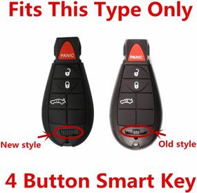 img 1 attached to 🔑 Silicone Keyless Entry Remote Control Cover Protector - Fits Dodge Challenger Charger Journey Magnum M3N5WY783X IYZ-C01C (Gules)