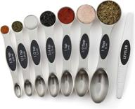 🥄 spring chef magnetic measuring spoons set - dual sided stainless steel - fits spice jars - black - set of 8 logo