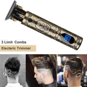 img 2 attached to Zero Gapped Professional Hair Trimmer - Cordless T Blade Trimmer for Men 💇 - Bald Head, Beard Shaver - Rechargeable Hair & Beard Clippers with LED Display