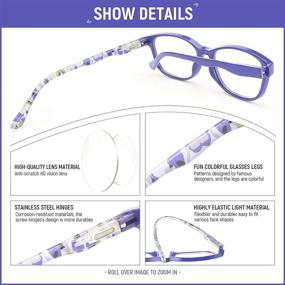 img 2 attached to 👓 Axot 5-Pack Blue Light Blocking Reading Glasses for Women/Men - Fashion Square Computer Readers with Anti-Glare/UV/Ray Filter - Fashionable Eyeglasses