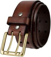 🔒 vintage one piece leather black men's belt - roller style logo