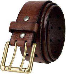 img 4 attached to 🔒 Vintage One Piece Leather Black Men's Belt - Roller Style