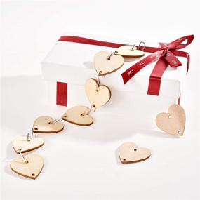 img 2 attached to Hicarer 240 Pieces Christmas Wooden Ornaments: Heart Tags with Holes & S Hook Connectors for Birthday, Valentine, Chore Boards & Crafts