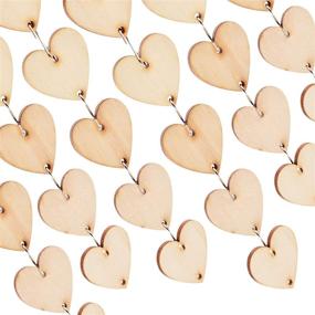 img 1 attached to Hicarer 240 Pieces Christmas Wooden Ornaments: Heart Tags with Holes & S Hook Connectors for Birthday, Valentine, Chore Boards & Crafts