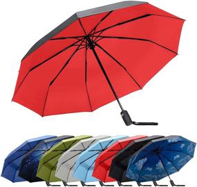 img 4 attached to RainPlus Black Galaxy Folding Umbrella - Automatic Umbrellas for Enhanced SEO