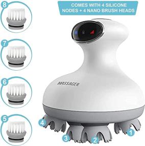 img 1 attached to 🦄 Waterproof Alicorn Cordless Portable Head Massager with 3D Kneading Massage Nodes - Scalp, Hair, Neck, and Full Body Relaxation, Enhancing Hair Growth and Reducing Stress