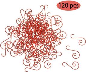 img 3 attached to Christmas Tree Ornament Hooks 120 Pack - 🎄 Metal S-Shaped Hangers for Hanging, Livder Stocking Holders (Red)