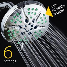 img 3 attached to 🚿 Enhance Your Shower Experience with Hotel Spa Notilus Antimicrobial High-Pressure Giant 6'' Luxury Rain Spa Shower Head - Explore 6 Settings, Enjoy 2-Zone Antimicrobial Anti-Clog Nozzles, and Benefit from Angle-Adjustable Metal Ball Joint Connection in Chrome Finish