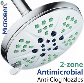 img 2 attached to 🚿 Enhance Your Shower Experience with Hotel Spa Notilus Antimicrobial High-Pressure Giant 6'' Luxury Rain Spa Shower Head - Explore 6 Settings, Enjoy 2-Zone Antimicrobial Anti-Clog Nozzles, and Benefit from Angle-Adjustable Metal Ball Joint Connection in Chrome Finish