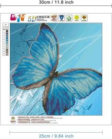 img 3 attached to MXJSUA Painting Rhinestone Embroidery Butterfly