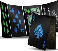 🔝 premium waterproof black playing cards - professional luxury deck of cards, 2 decks for poker & adults, made with premium plastic логотип