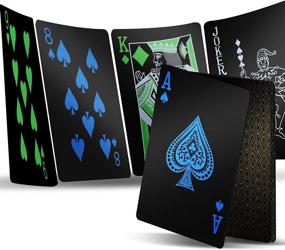 img 4 attached to 🔝 Premium Waterproof Black Playing Cards - Professional Luxury Deck of Cards, 2 Decks for Poker & Adults, Made with Premium Plastic