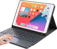 💼 ipad keyboard 9th generation with trackpad, detachable wireless pencil holder, flip stand case - black logo