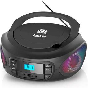 img 4 attached to Lauson LLB598 Portable CD Player with Speakers, Compact Boombox with Aux Input, Colorful Lights, USB/CD Radio Players, Kids CD Player, 3.5mm Headphone Jack (Black)