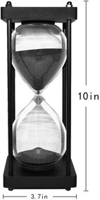 img 1 attached to ⌛️ Stylish Hourglass Timer: 60 Minute, Black Wooden Frame Decorative Sand Timer (Black Sand, Large Size)