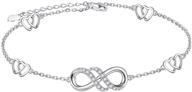 стильный двойной невесом девичник: браслет на щиколотку с сердцем из серебра 925 - регулируемая и модная цепочка boho на ногу - идеальный подарок для женщин и девочек - 9+1 дюймов логотип