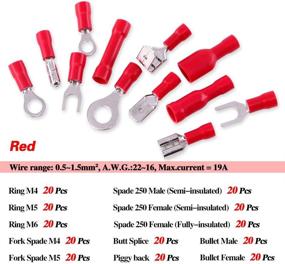 img 3 attached to 🔌 Glarks 540pcs Mixed Quick Disconnect Electrical Insulated Butt Bullet Spade Fork Ring Solderless Crimp Terminals Connectors Assortment Kit - 22-16/16-14/12-10 Gauge
