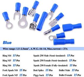 img 2 attached to 🔌 Glarks 540pcs Mixed Quick Disconnect Electrical Insulated Butt Bullet Spade Fork Ring Solderless Crimp Terminals Connectors Assortment Kit - 22-16/16-14/12-10 Gauge