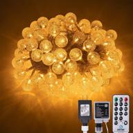 awq 100 led globe ball fairy string lights - remote controlled 8 modes - extendable for indoor/outdoor wedding, christmas tree, garden decor - warm white logo