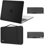 🔒 mosiso macbook air 13 inch case 2020 2019 2018 release a2337 m1 a2179 a1932 with retina display, touch id, plastic hard shell, sleeve bag, keyboard cover - black logo