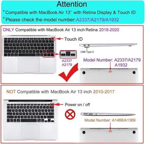 img 3 attached to 🔒 Чехол MOSISO для MacBook Air 13 дюймов 2020 2019 2018 годов выпуска A2337 M1 A2179 A1932 c дисплеем Retina, Touch ID, пластиковый жесткий чехол, чехол-чехол, защита клавиатуры - черный