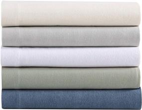 img 1 attached to 🛏️ Eddie Bauer Home - Flannel Collection Cotton Bedding Sheet Set, Pre-Shrunk &amp; Brushed for Extra Softness and Cozy Feel, Queen, White