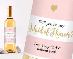 img 1 attached to 🍾 Bridesmaid and Maid of Honor Wine Bottle Labels -Set of 6 | Waterproof Labels | Will You Be, Asking Bridesmaids, Bridesmaid Proposal | Bridal Party Favors, Ideas, Gifts