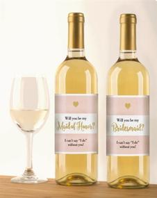 img 3 attached to 🍾 Bridesmaid and Maid of Honor Wine Bottle Labels -Set of 6 | Waterproof Labels | Will You Be, Asking Bridesmaids, Bridesmaid Proposal | Bridal Party Favors, Ideas, Gifts